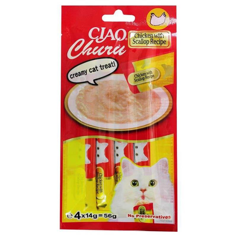 Ciao Tavuklu ve Deniz Tarağı Kedi Sıvı Ödül Kedi Çorbası 56 gr