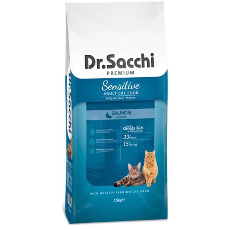 Dr Sacchi Premium Sensitive Somonlu Yetişkin Kedi Maması 15 Kg
