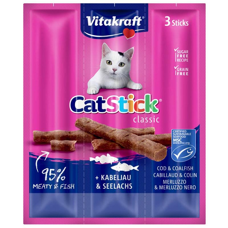 Vitakraft Cat Stick Kedi Ödül Çubuğu Morina Balıklı 3x18 Gr