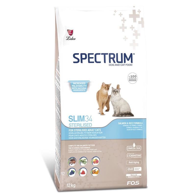 Spectrum Slim34 Somonlu Light Sterilised Yetiskin Kedi Mamasi 12 Kg